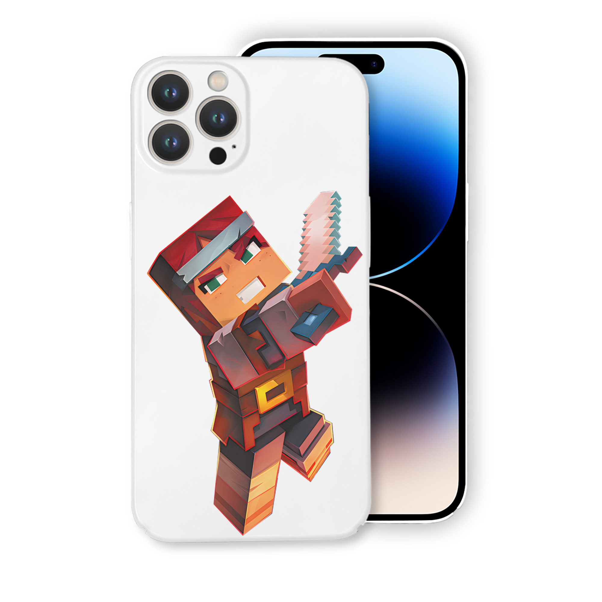 （画像用） マインクラフト ブロックの世界 Minecraft MC Block world 【iPhone 14シリーズ対応】ハードケース